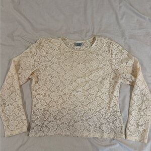 Vintage cream floral lace long sleeve top by Laura Ashley 🌸